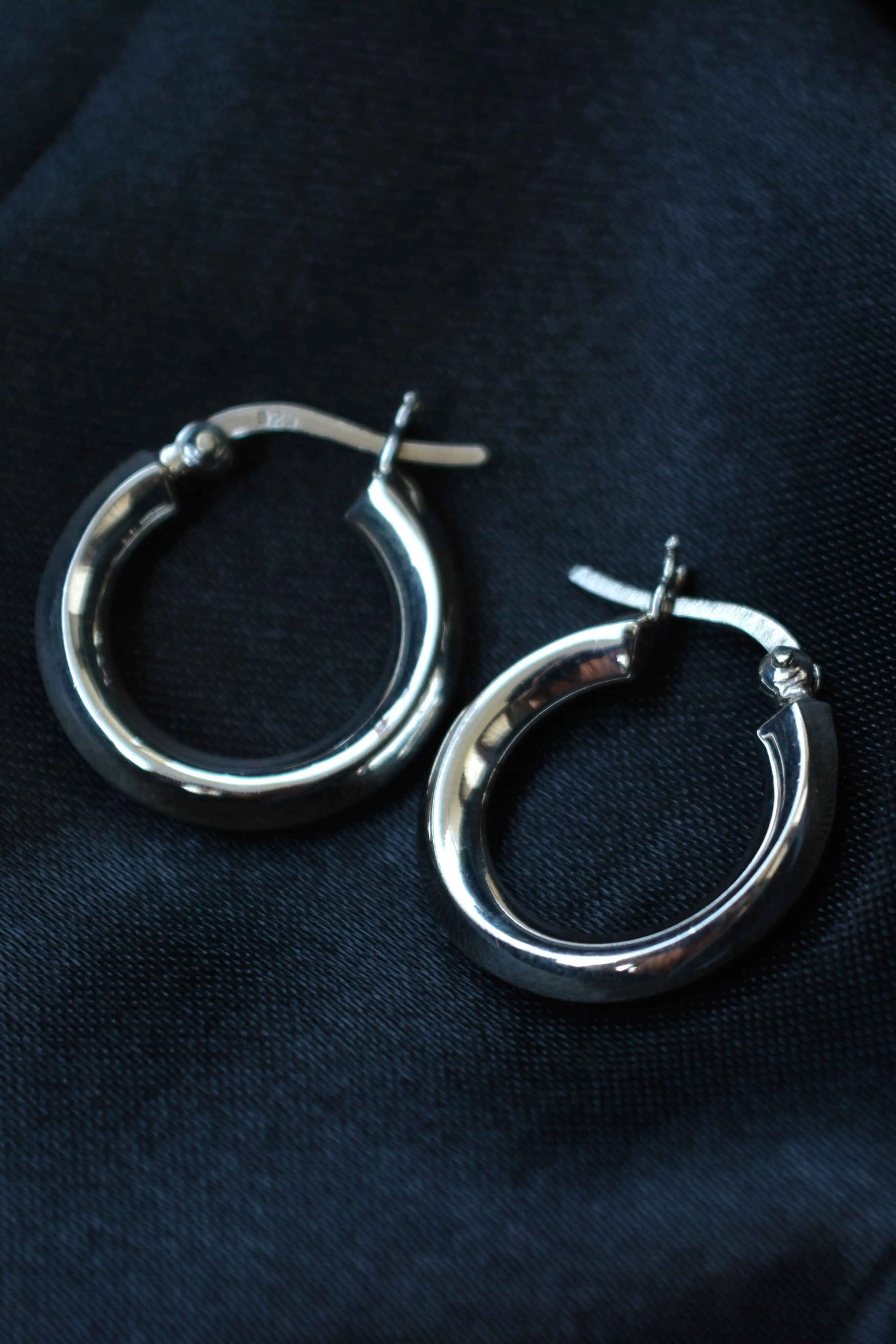 Silver Classic Posh Round Hoop Earrings