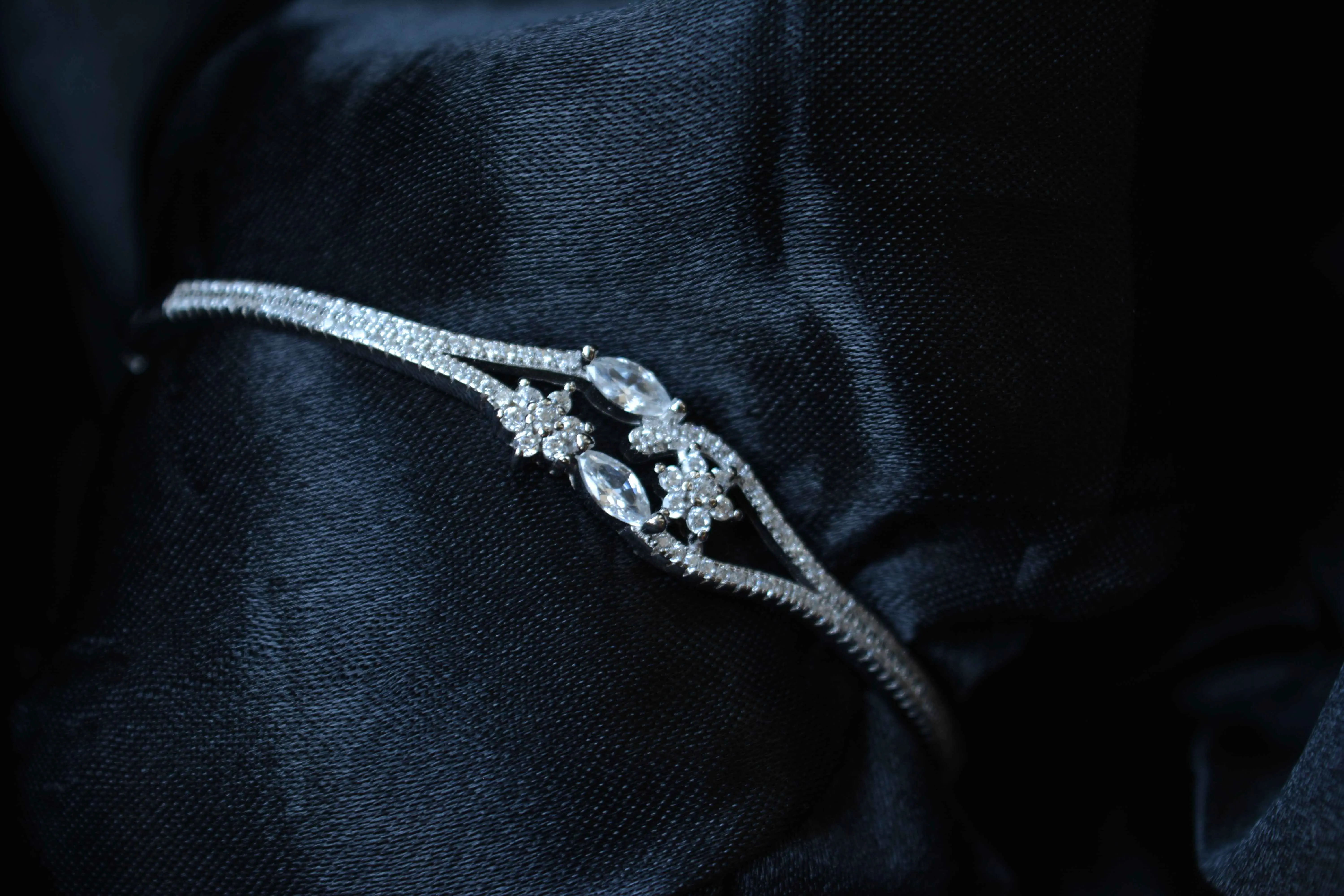 Silver Blossom Wine Bracelet