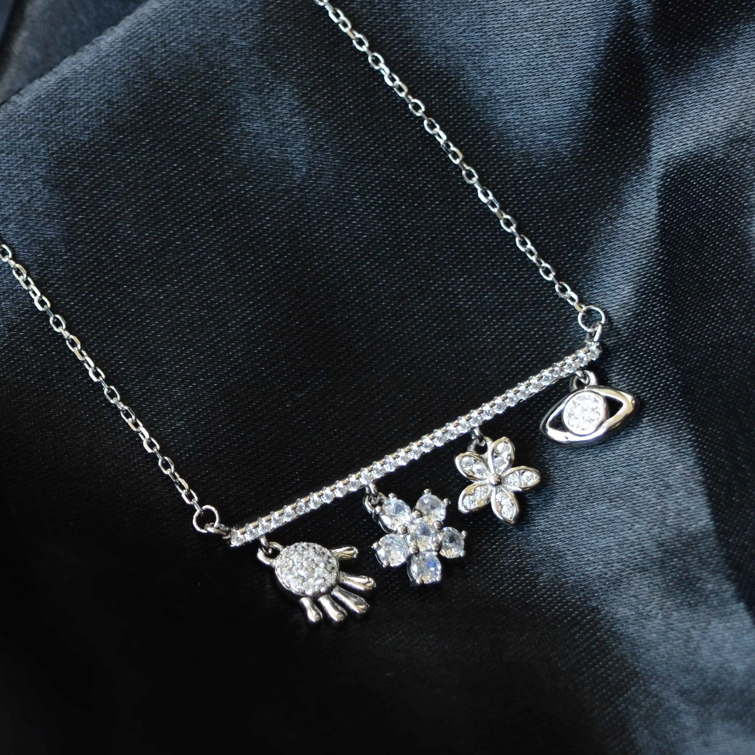 Silver Celestial Charm Neckpiece